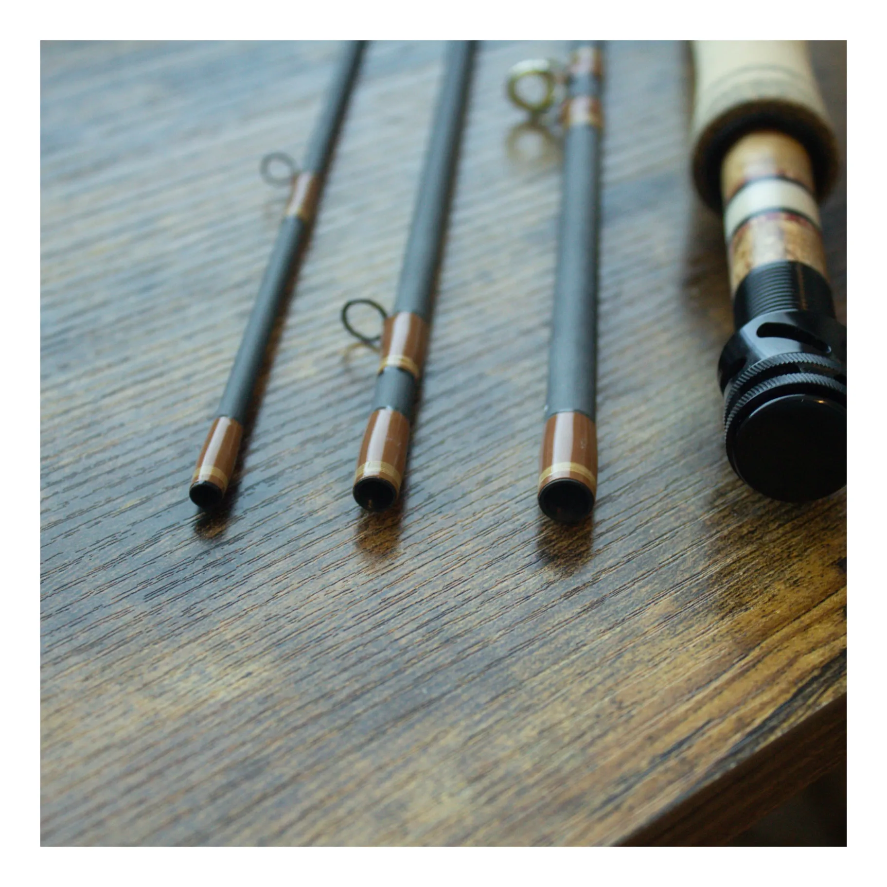 Rod sections showing cork ferrules and craftsmanship